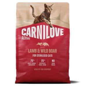 Сухий корм для кішок Carnilove Active Lamb &amp; Wild Boar Sterilised 2 кг (8595602581450)