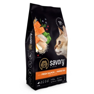 Сухий корм для кішок Savory Kitten rich in Fresh Salmon with Marine Fish 8 кг (4820261921168)