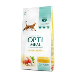 Сухой корм для кошек Optimeal с вкусом курицы 10 кг (B1831201)