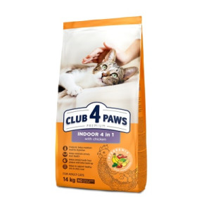 Сухой корм для кошек Club 4 Paws Премиум. Для кошек, которые живут в помещении 4 в 1 14 кг (4820083909436)