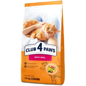 Сухой корм для кошек Club 4 Paws Премиум. С телятиною 14 кг (4820083909207)