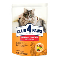 Сухой корм для кошек Club 4 Paws Премиум. С эффектом выведения шерсти 300 г (4820083909313)