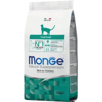 Сухий корм для кішок Monge Cat Hairball зі смаком курки, кукурудзи та рису 1.5 кг (8009470005234)