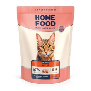 Сухий корм для кішок Home Food For active з куркою та креветками 400 г (4820290090057)