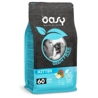 Сухой корм для кошек OASY CAT Grain Free Kitten с белой рыбой, яблоком и гарбузом 1.5 кг (8053017347370)