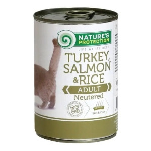 Консерви для котів Nature's Protection Adult Neutered Turkey, Salmon &amp; Rice 400 г (KIK24636)