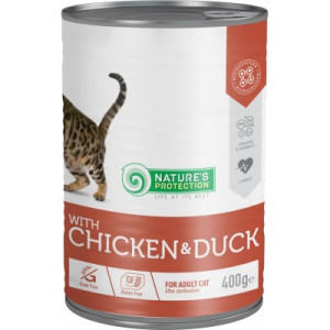 Консерви для котів Nature's Protection Adult Sterilised Chicken &amp; Duck 400 г (KIK45611)