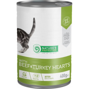 Консерви для котів Nature's Protection Kitten Beef &amp; Turkey hearts 400 г (KIK45610)