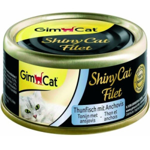 Консервы для кошек GimCat Shiny Cat Filet с тунцом и анчоусом 70 г (4002064413761)