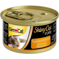 Консервы для кошек GimCat Shiny Cat с тунцом и креветками в желе 70 г (4002064413297)