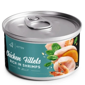 Консервы для кошек Savory Chicken Fillets rich in Shrimps in Jelly for Kittens 70 г (4820261920963)