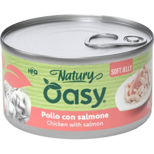 Консервы для кошек OASY Wet Natury с курицей и лососем 85 г (8054329512753)