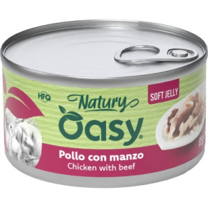 Консервы для кошек OASY Wet Natury с курицей и яловичиною 85 г (8054329512777)