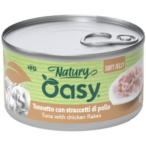 Консервы для кошек OASY Wet Natury с тунцом и куриными хлопьями 85 г (8054329512975)