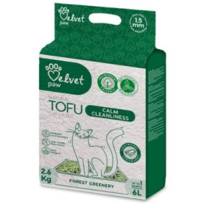 Наполнитель для туалета Velvet Paw TOFU "Успокаивающая чистота", с эссенцией лесной зелени (1.5 мм) 2.6 кг (TOF70058)