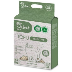 Наполнитель для туалета Velvet Paw TOFU для чувствительных кошек, с экстрактом алоэ вера (1.5 мм) 2.6 кг (TOF70057)