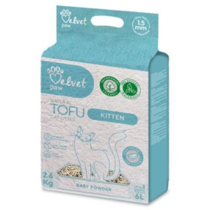 Наполнитель для туалета Velvet Paw TOFU для котят с эссенцией детской присыпки (1.5 мм) 2.6 кг (TOF70059)